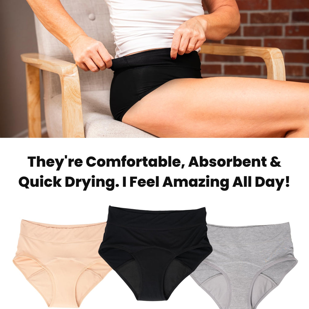 Washable Leak Proof Incontinence Underwear 3-Pack B360