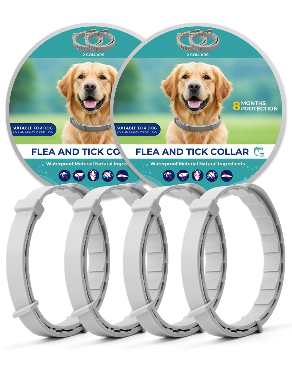 4 Pack Flea and Tick Collar for Small Dogs Under 18 lbs V830