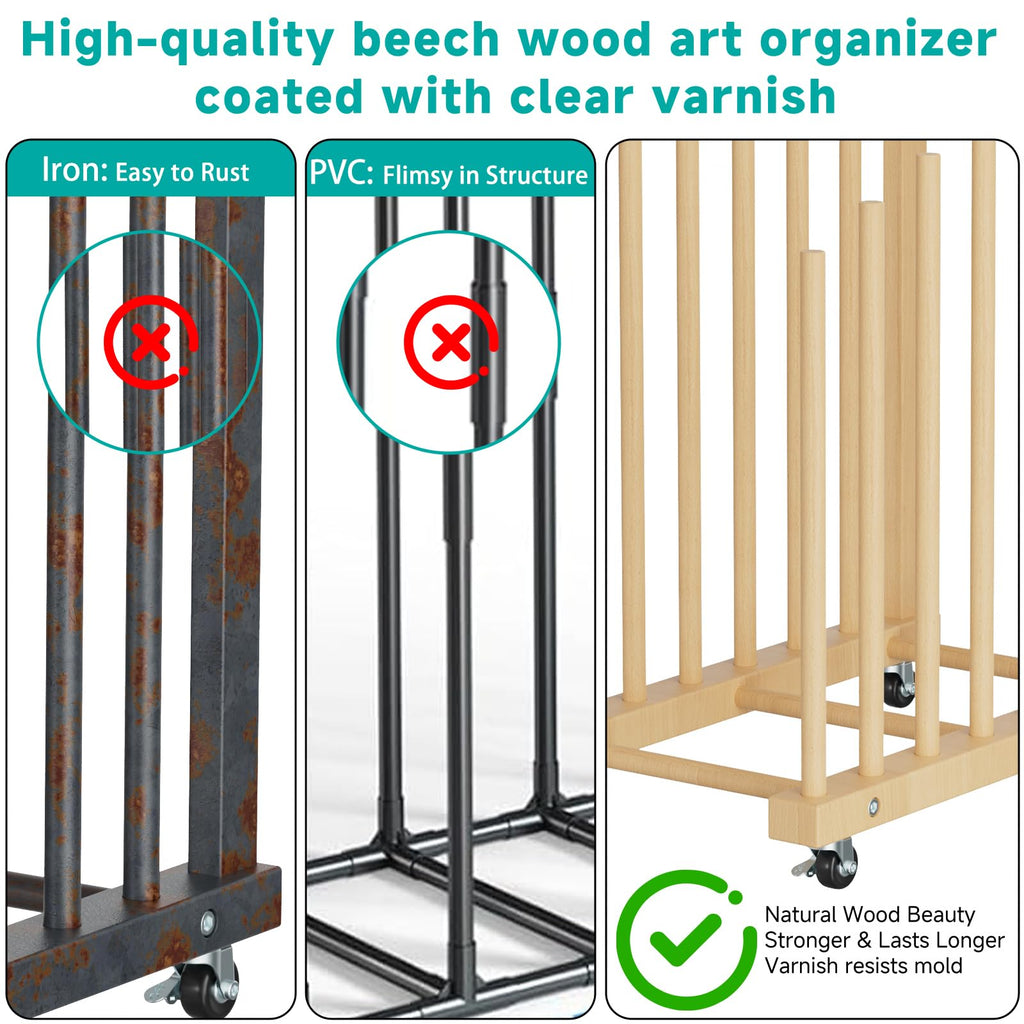 Canvas Storage Rack with Wheels and Handle C93070
