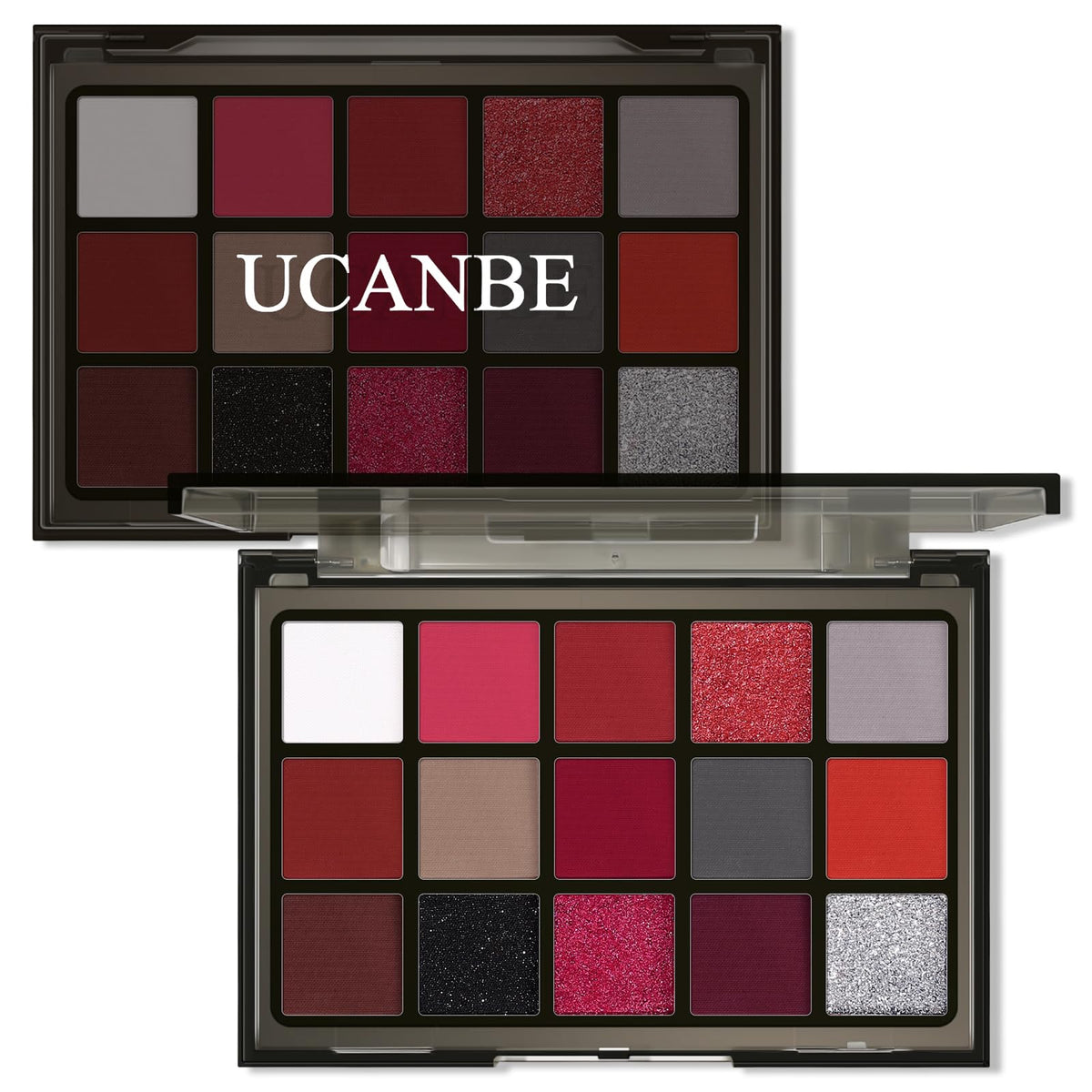 Red 15 Colors Shimmer Matte Glitter Metallic Eyeshadow Palette I854