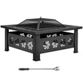 32 Inch Square Wood Burning Fire Pit Table O7530