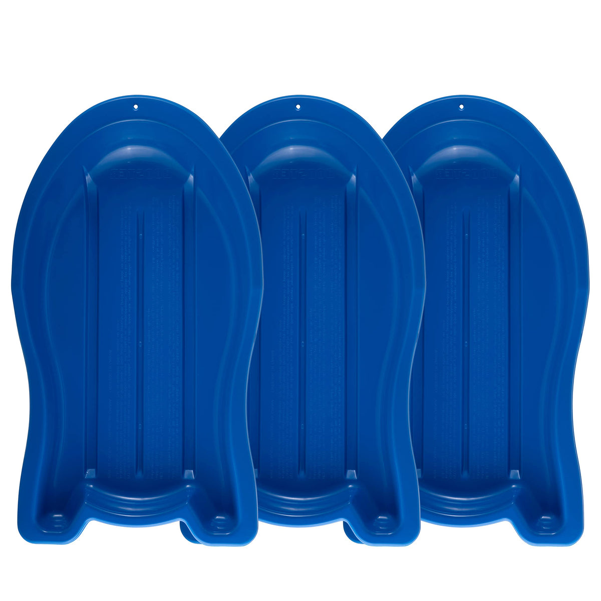 3 Pack Plastic Toboggan Snow Sled with Pull Ropes and Handles G48955