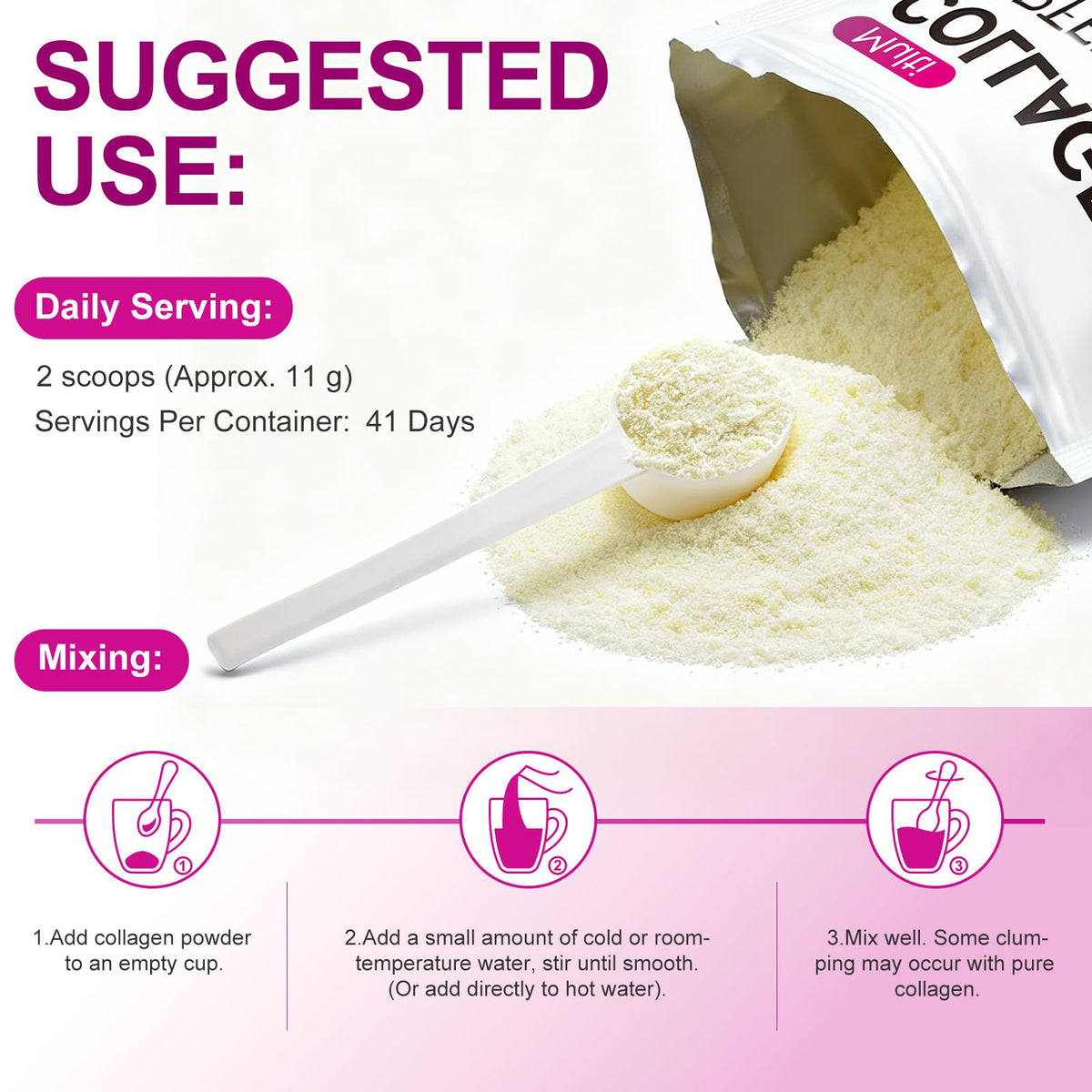 Unflavored Hydrolyzed Collagen Peptides Powder 16 oz R826