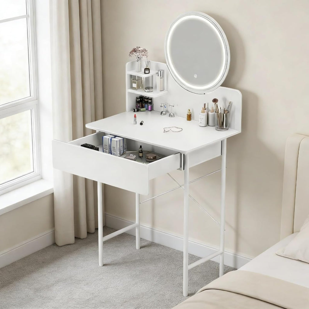 Vanity Desk with Mirror and LED Lights H792