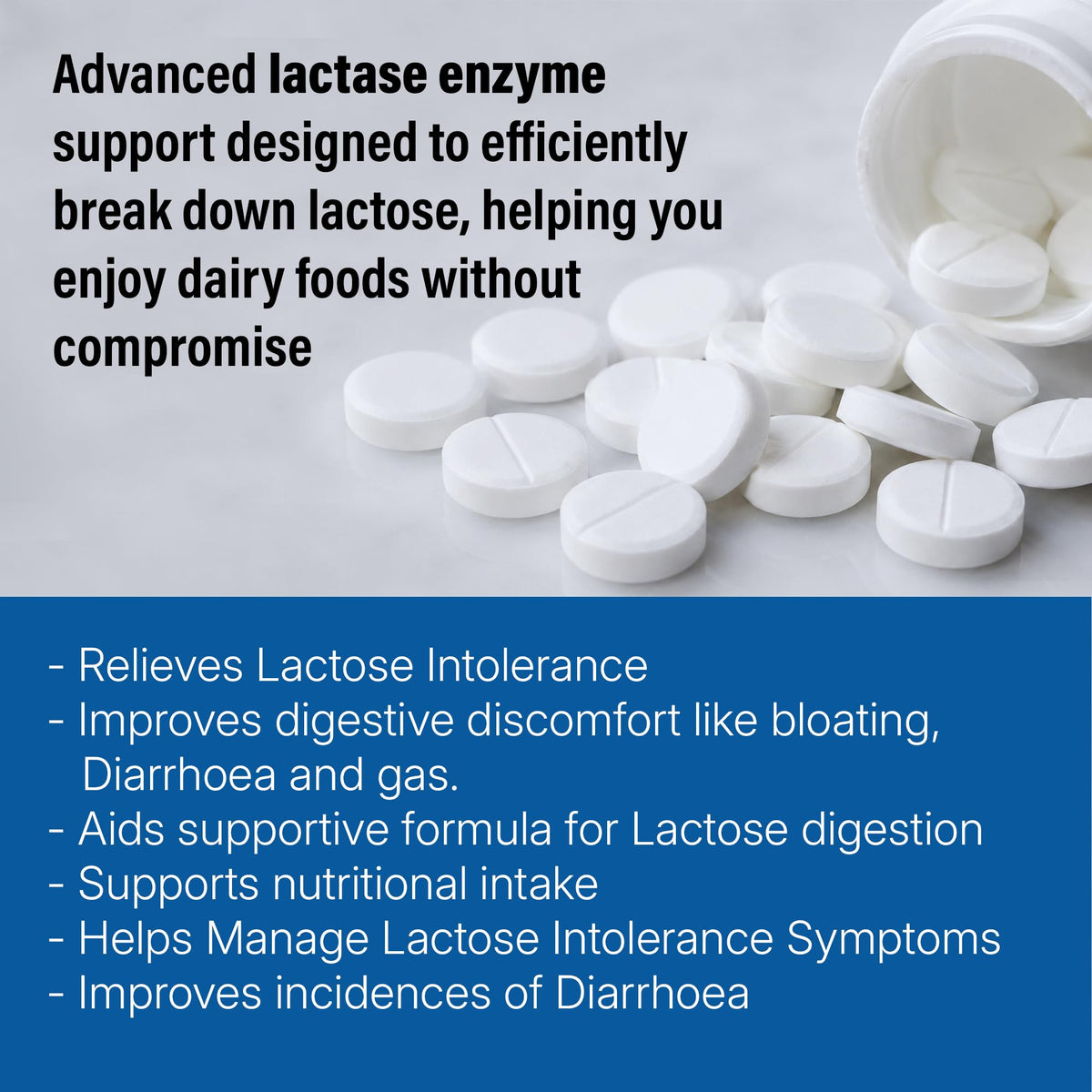 Lactase Enzyme 9000 FCC Unflavored Tablets 180 Ct Y172892
