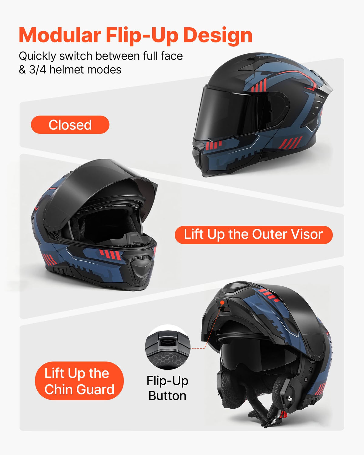 DOT Approved Adult Motocross Helmet with Clear Visor E7049