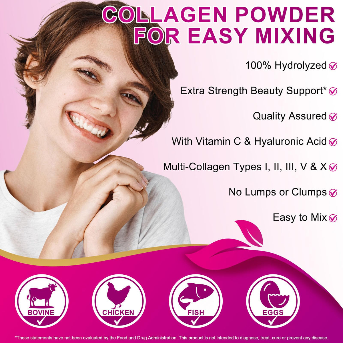 Unflavored Hydrolyzed Collagen Peptides Powder 16 oz R826