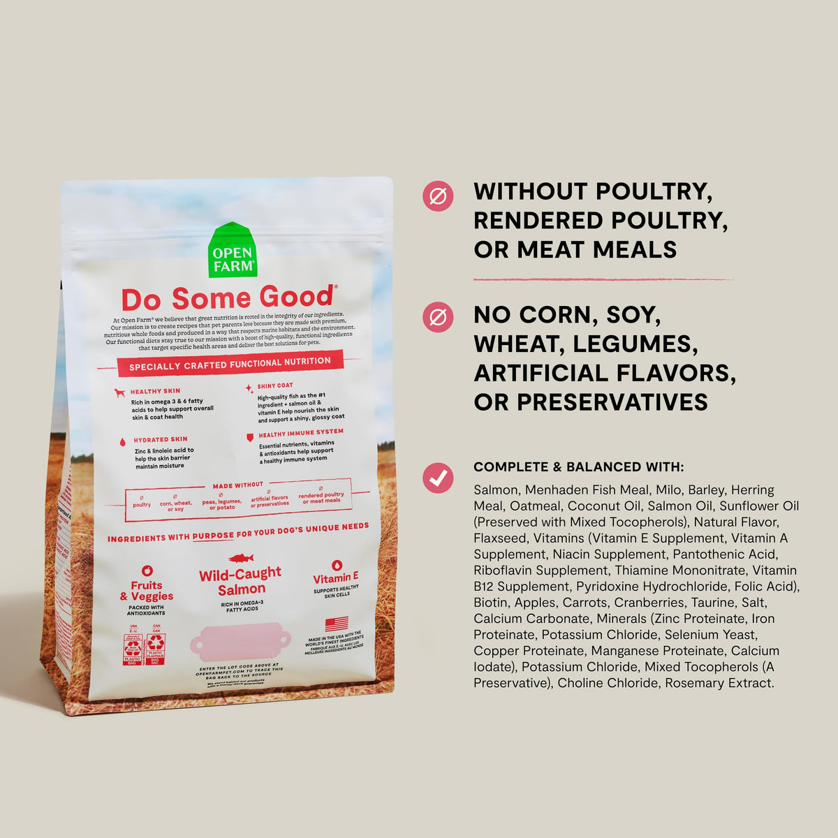 Salmon & Oatmeal Dry Dog Food 4lb Bag O73460