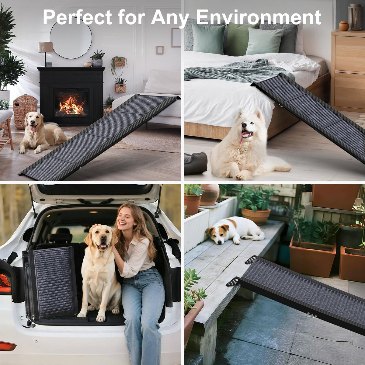 63" L × 17" W Lightweight Foldable Dog Ramp N733