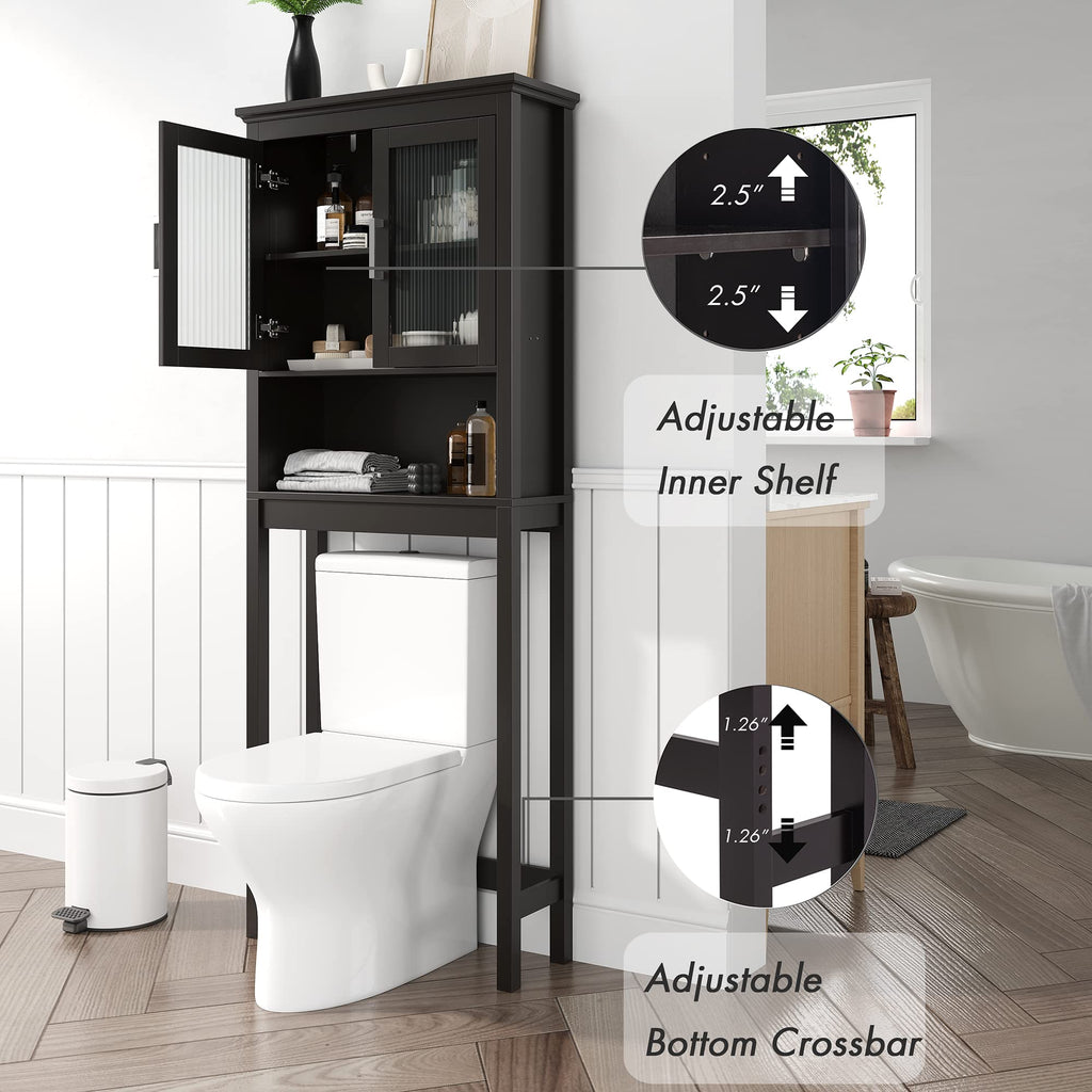 Over the Toilet Storage Cabinet with Glass Doors N8737