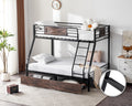 Twin Over Full Metal Bunk Bed with 2 Storage Drawers X4734