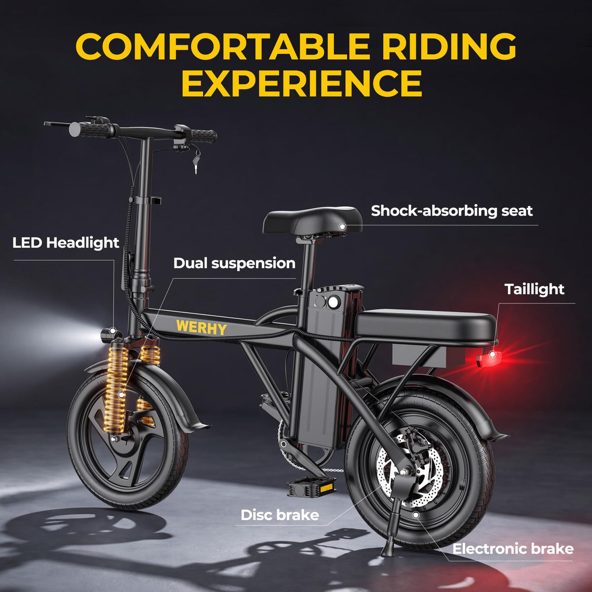 Electric Bike for Adults 750W Peak Motor 20 MPH Folding Ebike 14" G913