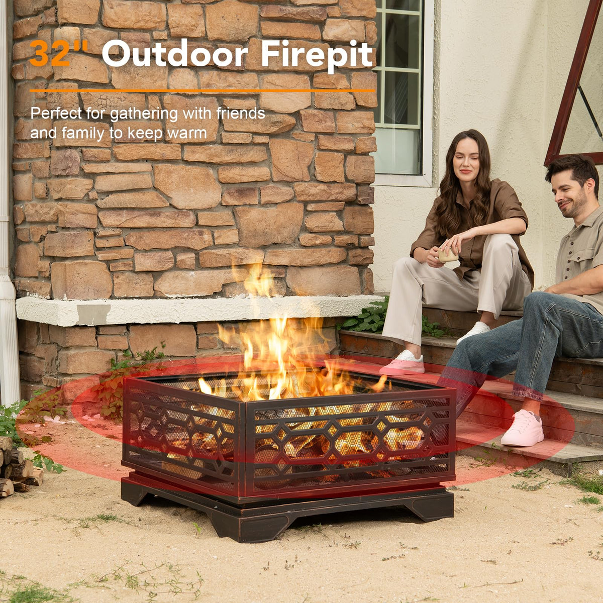 32 Inch Wood Burning Outdoor Fire Pit D951