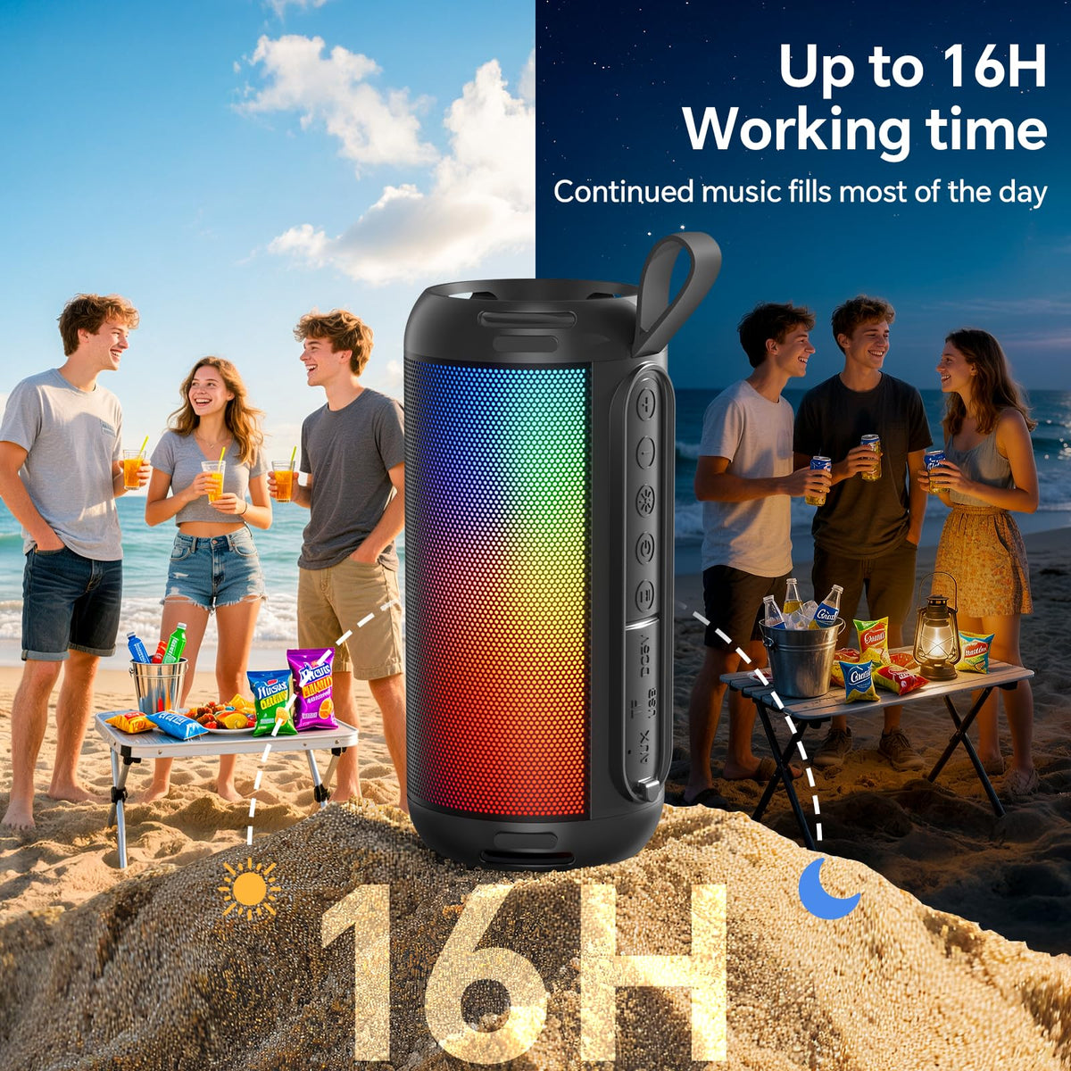 Bluetooth Speaker Wireless 26W Portable IPX5 Waterproof Black K624600