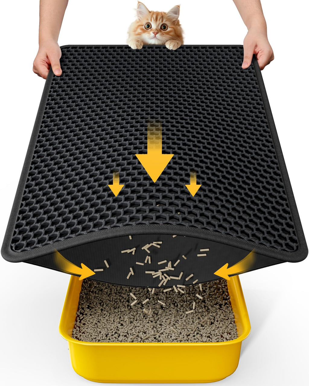 Cat Litter Mat 30 x 24 in Waterproof Non-Slip Black V742424