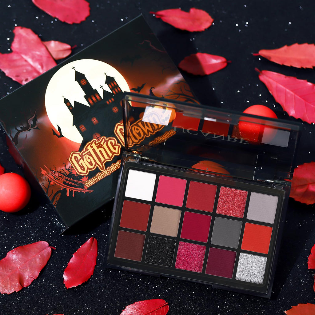Red 15 Colors Shimmer Matte Glitter Metallic Eyeshadow Palette I854