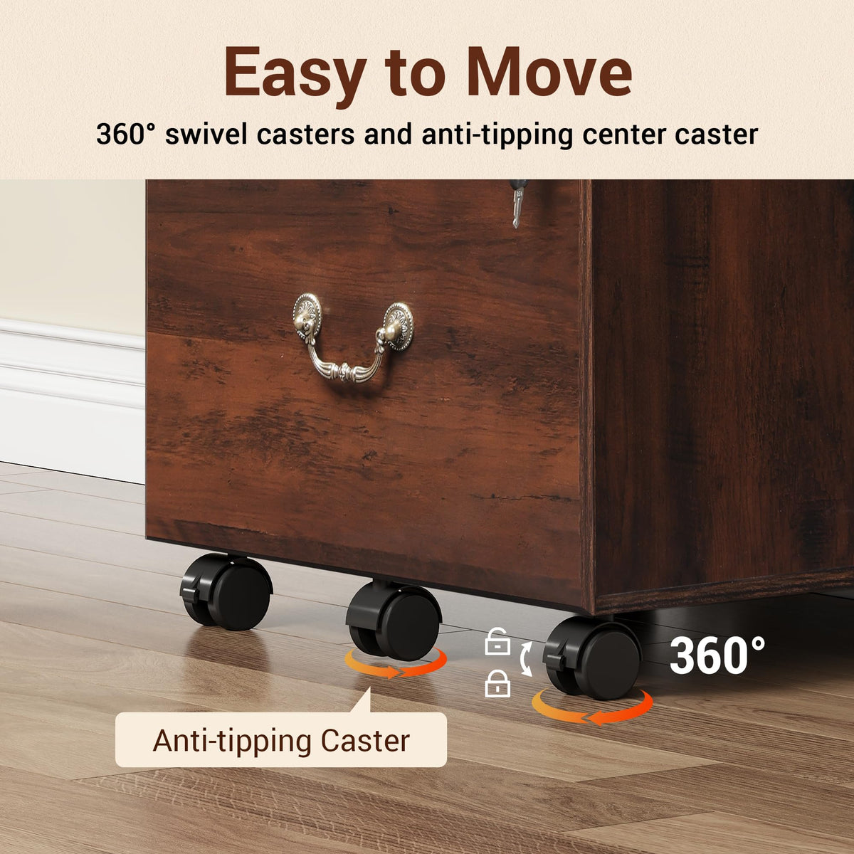 3 Drawer Wood File Cabinet with Lock G779340