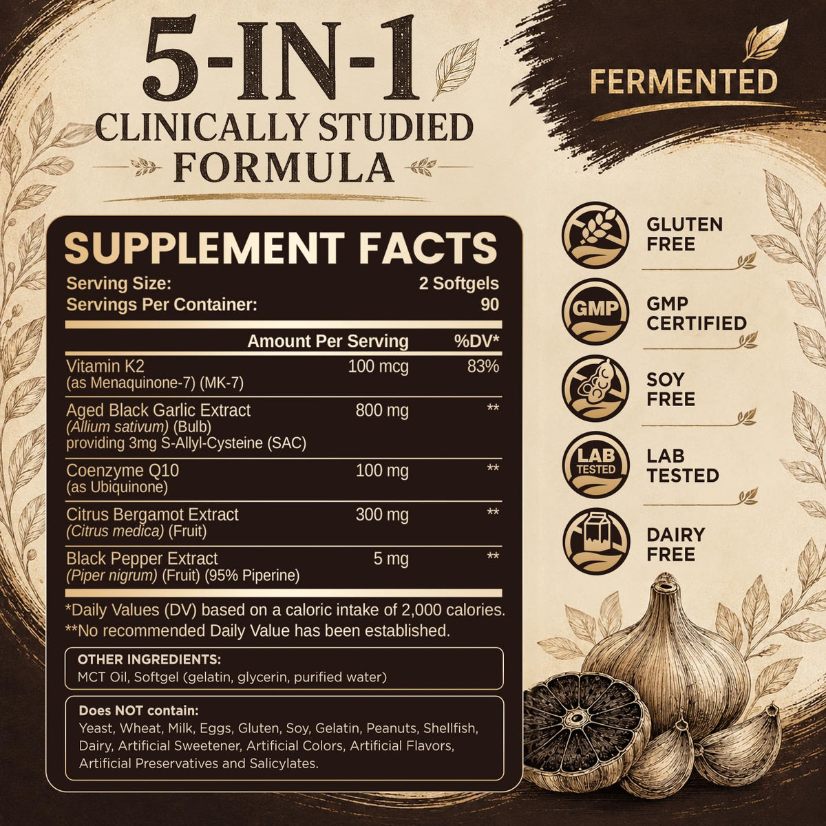 Odorless Black Garlic Extract Softgels V870421