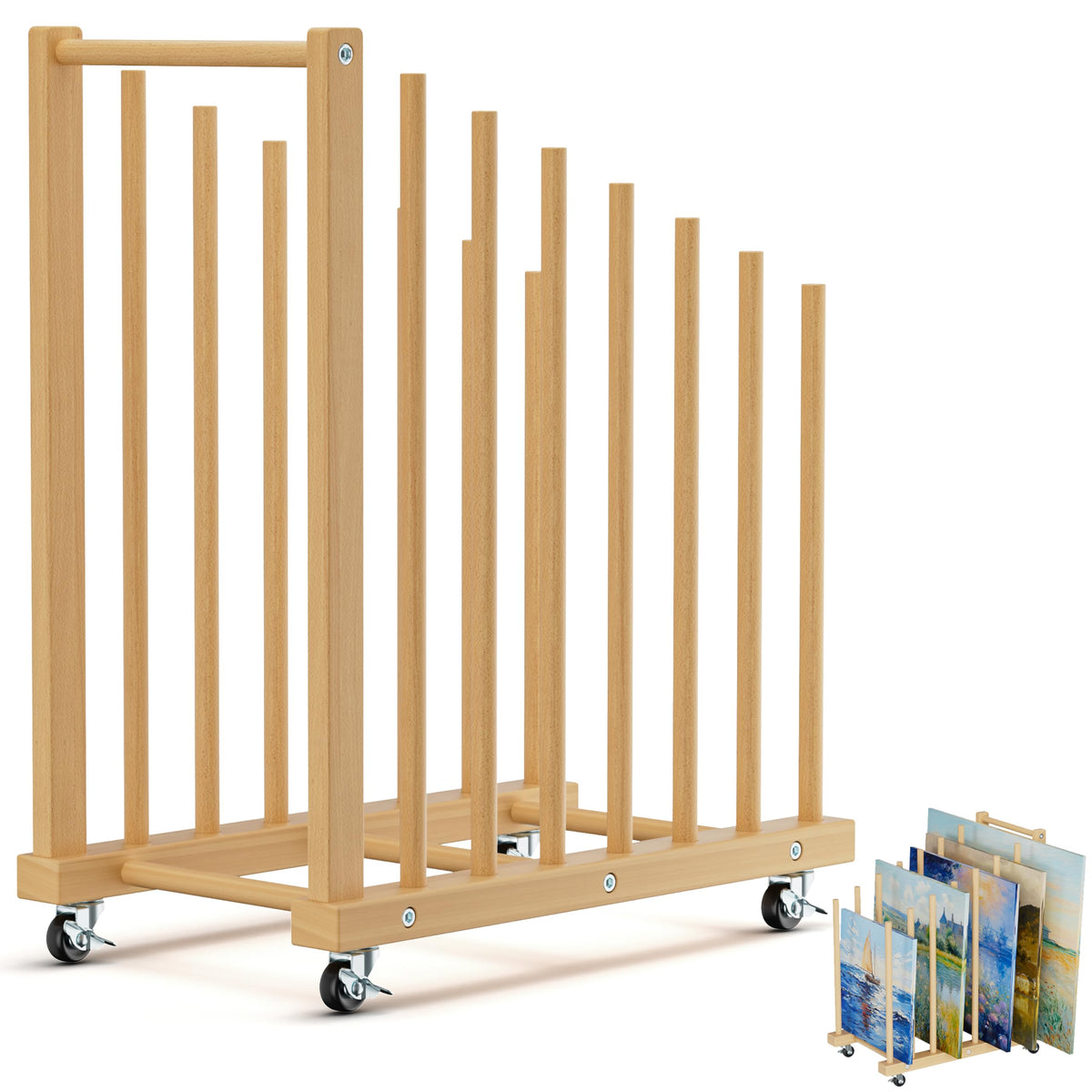 Canvas Storage Rack with Wheels and Handle C93070