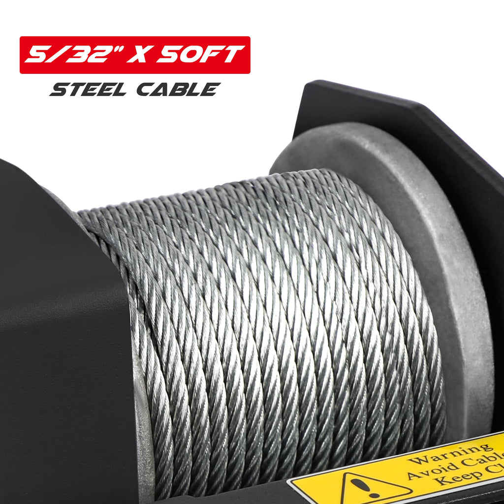 2500lbs 12V Waterproof Electric Winch with Steel Cable W72963