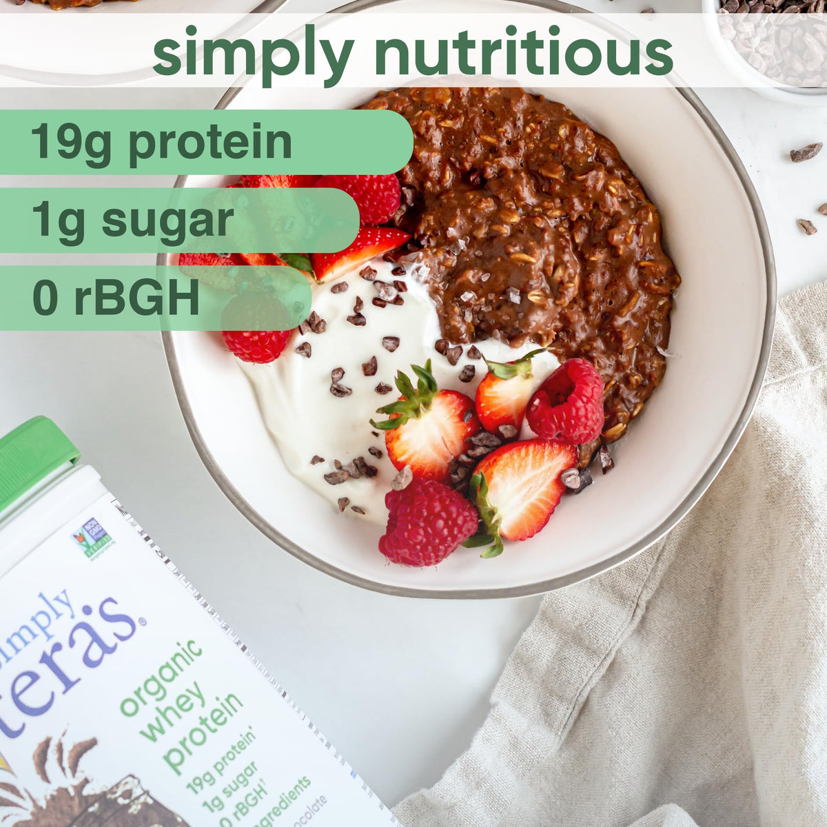 Organic Whey Protein Powder Dark Chocolate 12 Oz X774873