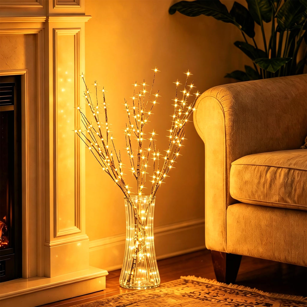 Lighted Birch Branches with Timer 33IN 180 LED Lights Y699902