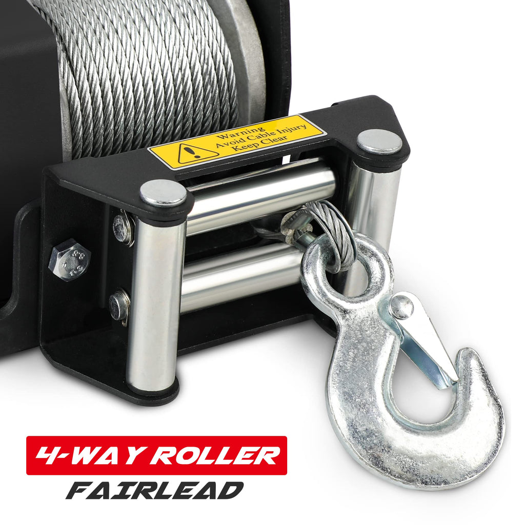 2500lbs 12V Waterproof Electric Winch with Steel Cable W72963