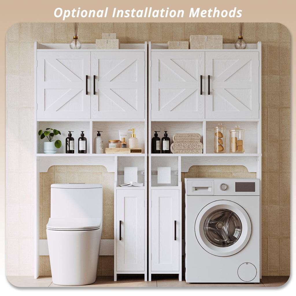 White Over The Toilet Storage Cabinet with Adjustable Shelves A169871