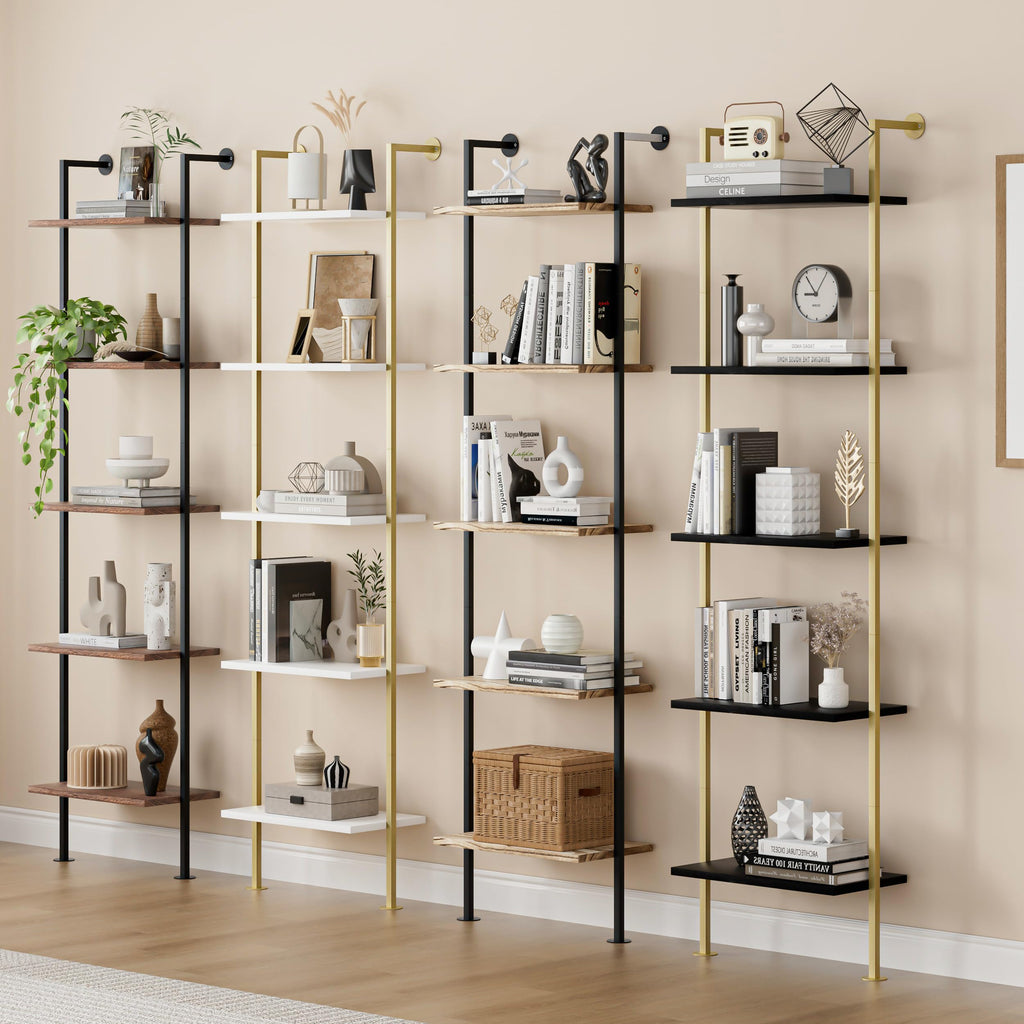 5-Tier Solid Wood Ladder Bookshelf J741730