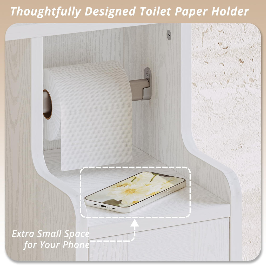 White Over The Toilet Storage Cabinet with Adjustable Shelves A169871