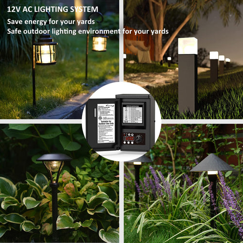 200W Low Voltage Landscape Transformer with Photo Sensor Timer E39157