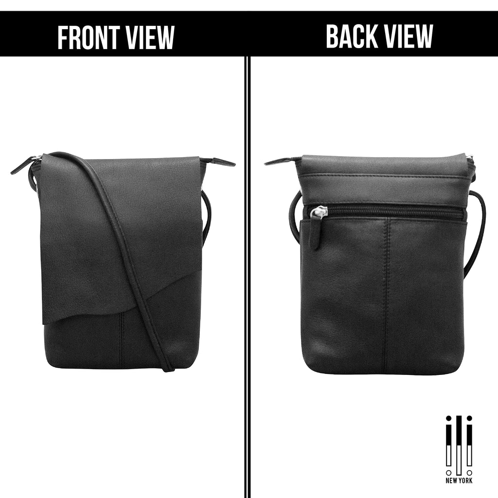 Leather Mini Crossbody Bag with RFID Blocking X53419