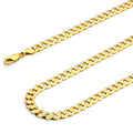 14k Yellow White Two Tone Gold Cuban Concave Curb Chain Necklace Bracelet O824