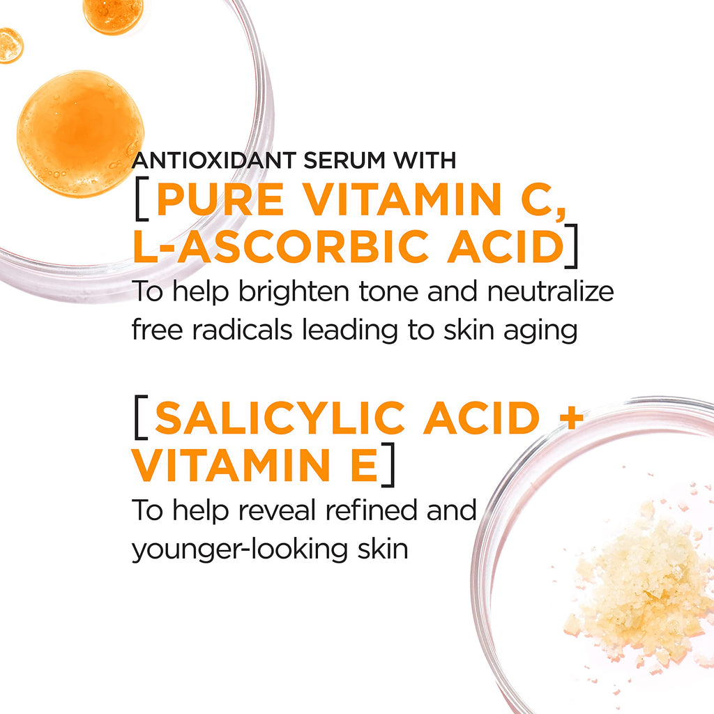Vitamin C Brightening Face Serum with Vitamin E, Salicylic Acid, 1 oz J7333