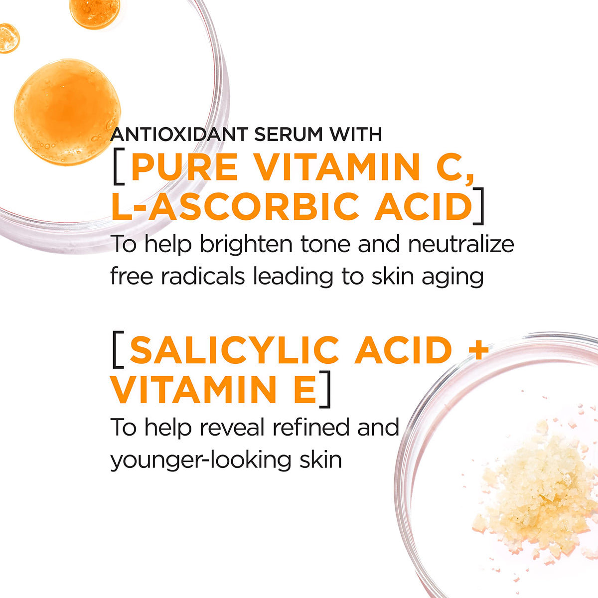 Vitamin C Brightening Face Serum with Vitamin E, Salicylic Acid, 1 oz J7333