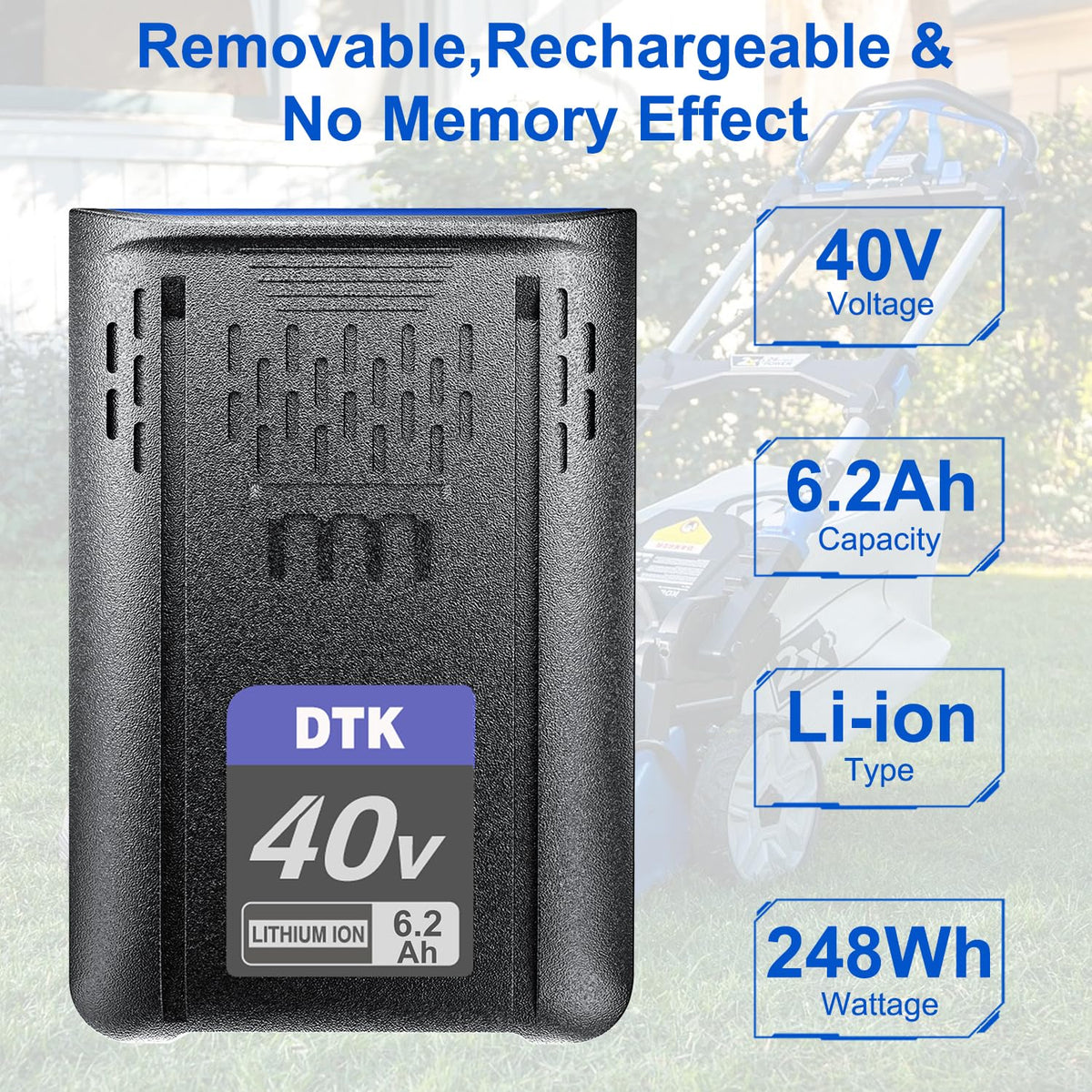 40V 6200mAh Cordless Power Tool Battery 2 Packs R972