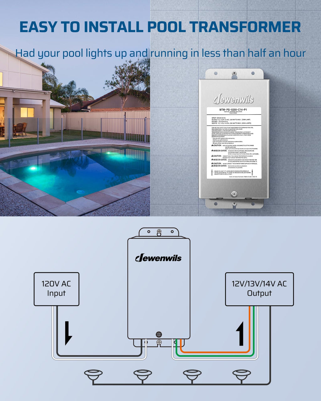 200W Low Voltage Pool Transformer G969