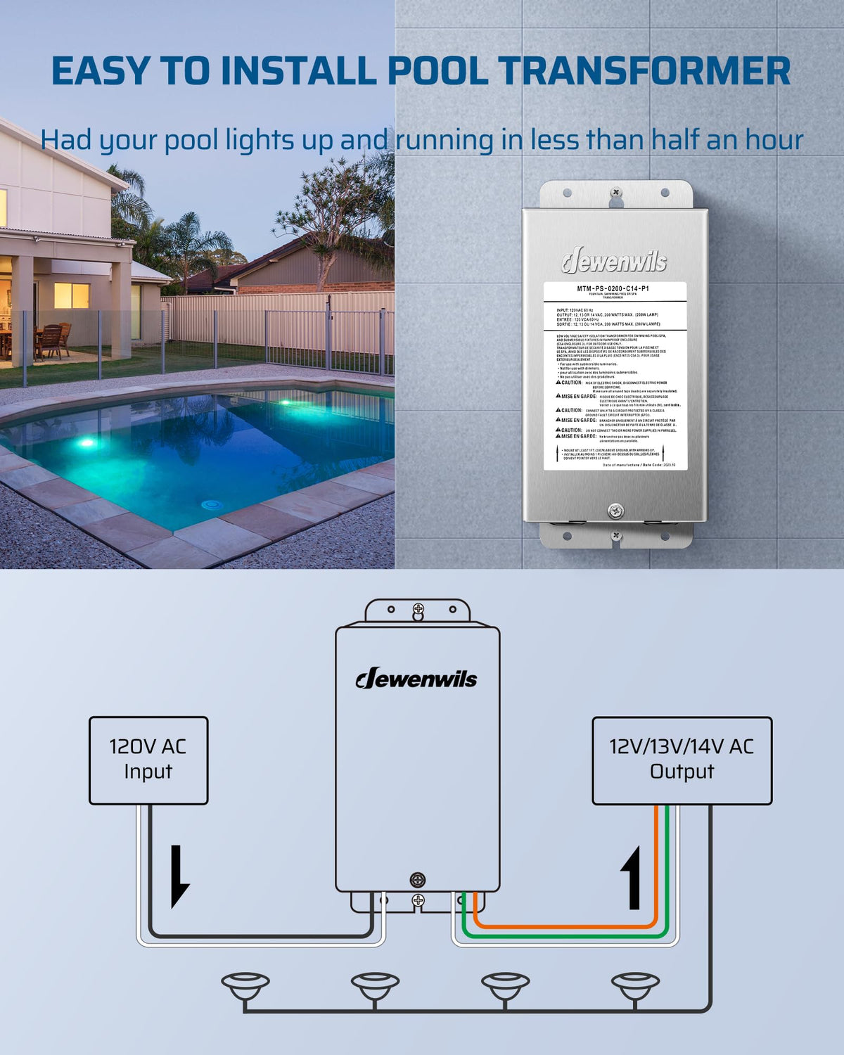 200W Low Voltage Pool Transformer G969