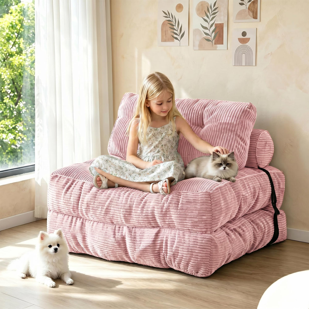 3-in-1 Folding Sofa Bed Convertible Futon Chair K6630