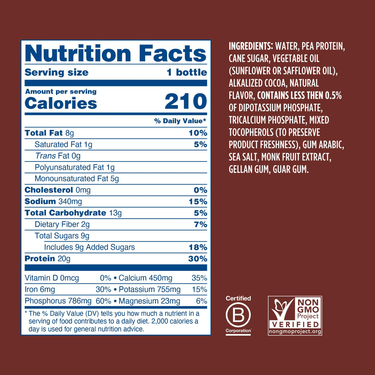 Chocolate Coffee Vegan Protein Shake 24 Pack O125