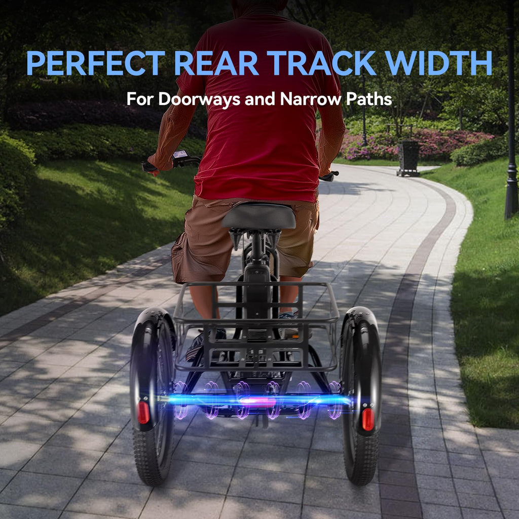 20'' Folding Electric Trike 750W 3-Wheel Bike with Removable Battery N280