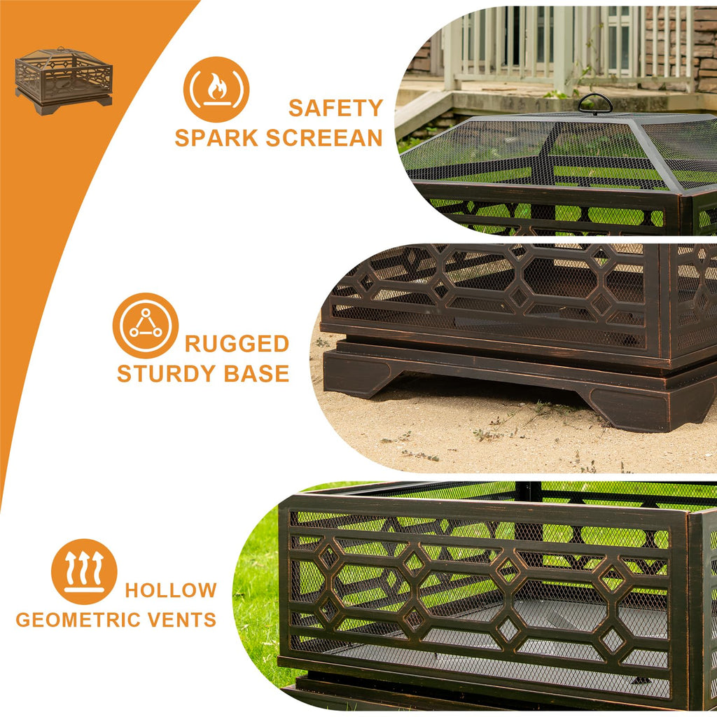 32 Inch Wood Burning Outdoor Fire Pit D951