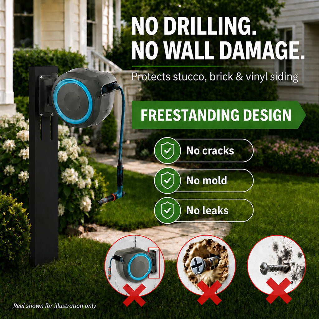 Retractable Garden Hose Reel Mounting Post S1854