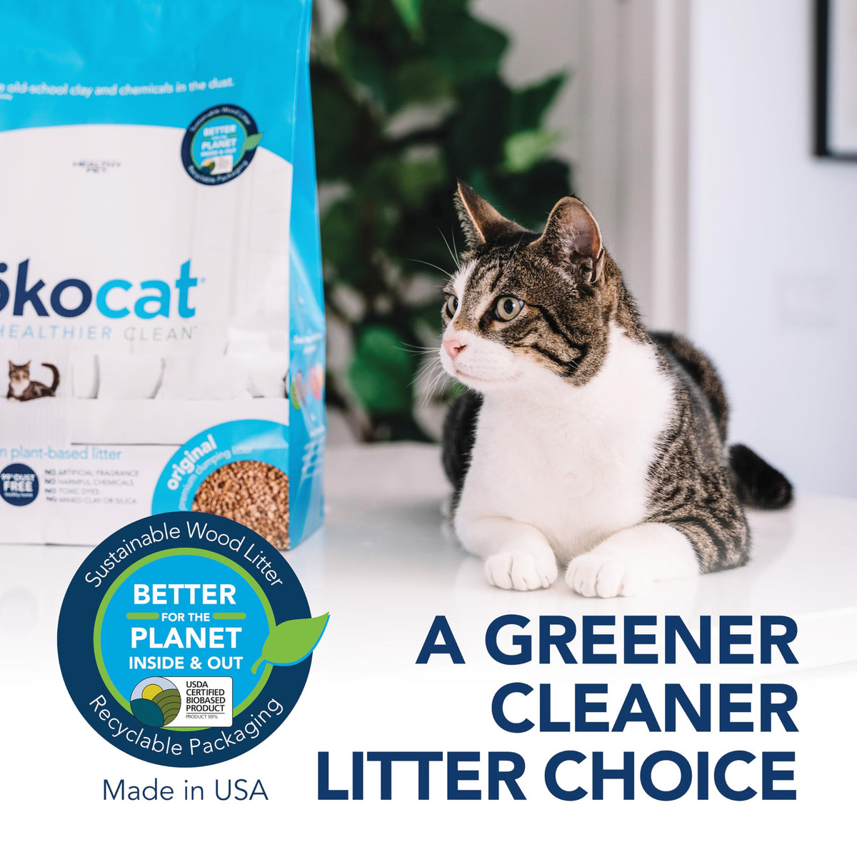 Natural Wood Clumping Cat Litter 16.6 lbs R415