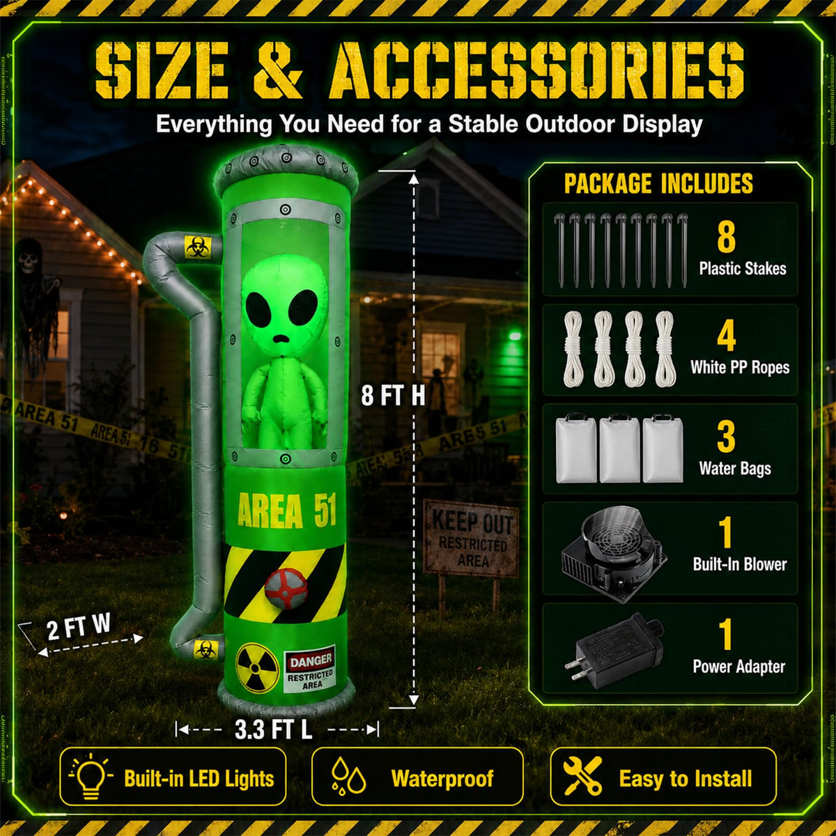 8FT Inflatable Outdoor Decoration with LEDs Q53248