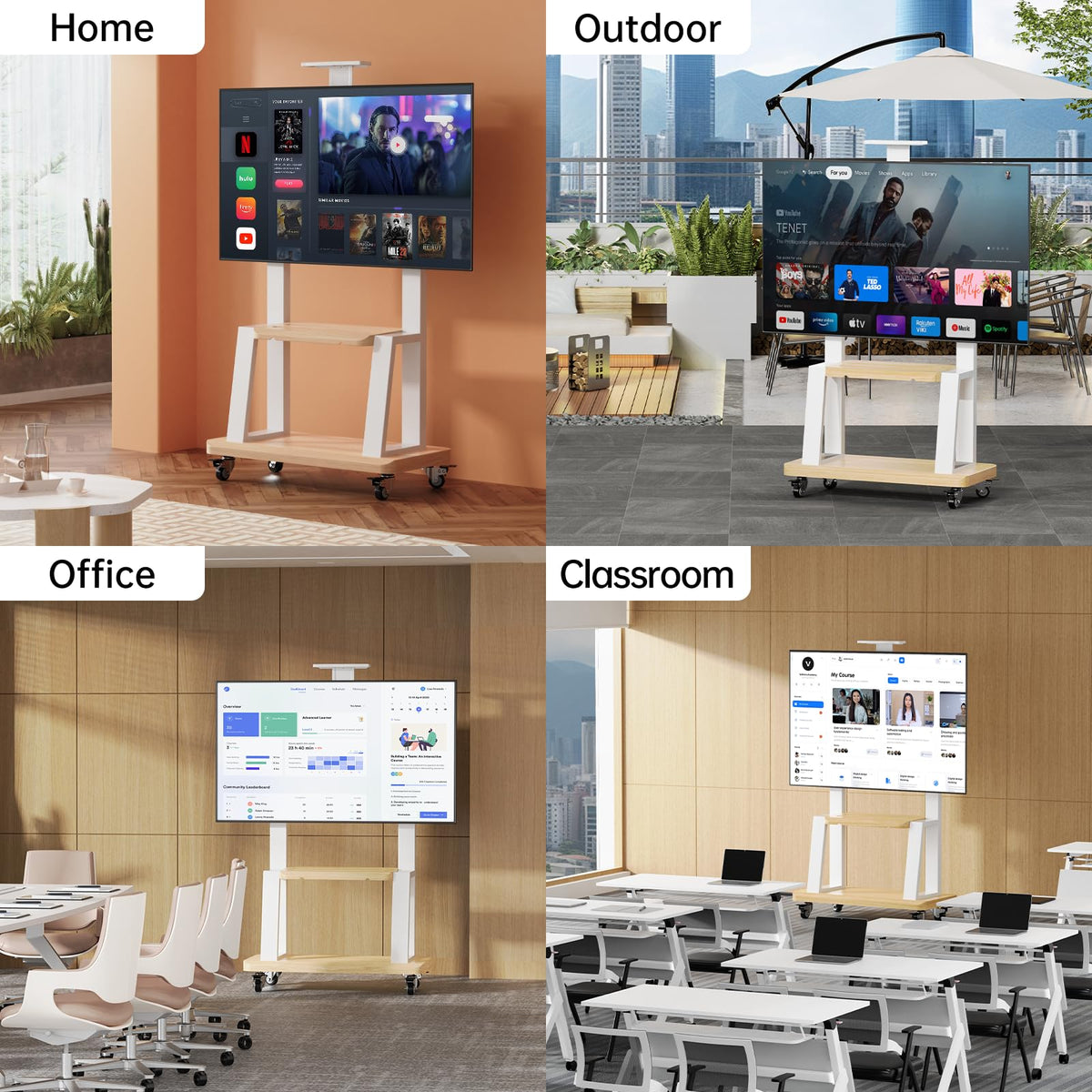 TV Stand on Wheels for 32-75 Inch TVs I9776