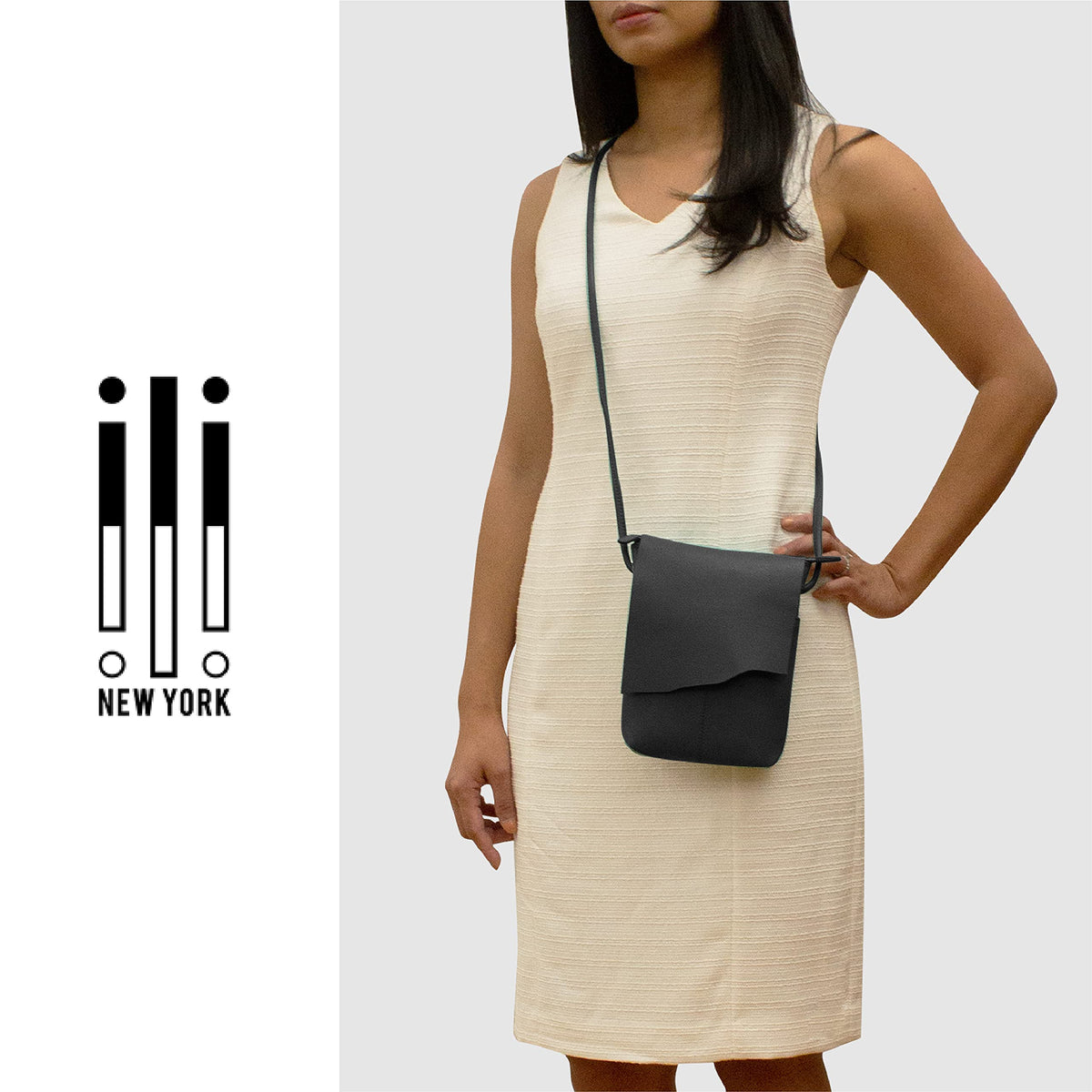 Leather Mini Crossbody Bag with RFID Blocking X53419