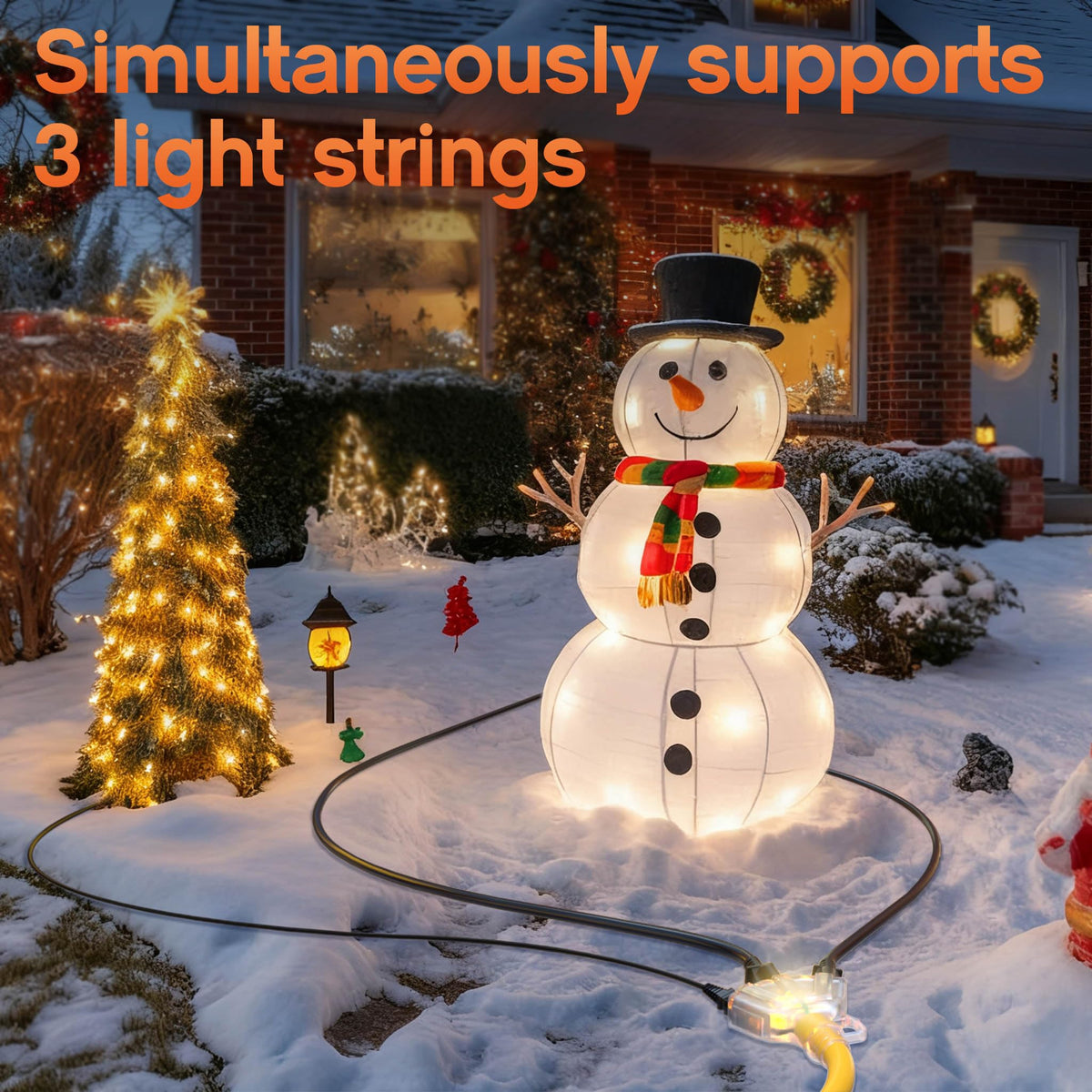 12 Gauge Heavy Duty Extension Cord with Multiple Outlets L9274
