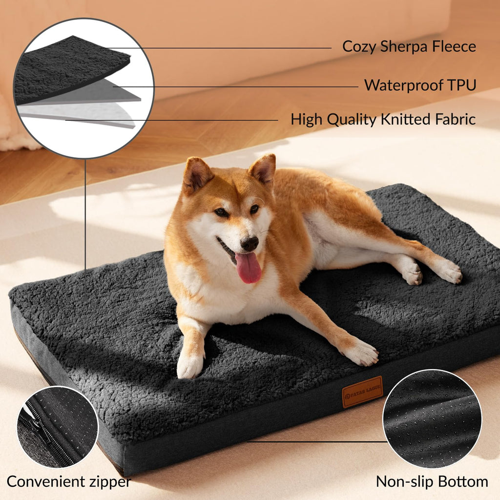 Large Washable Dog Bed 36''X24'' Black Z28222