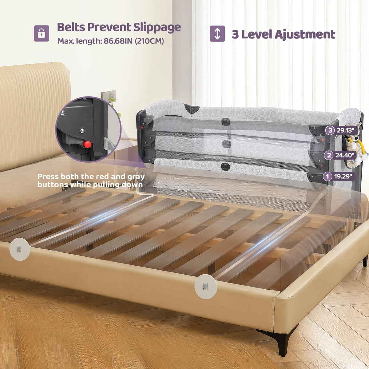 3 in 1 Wide Baby Bassinet with Mattress M44786